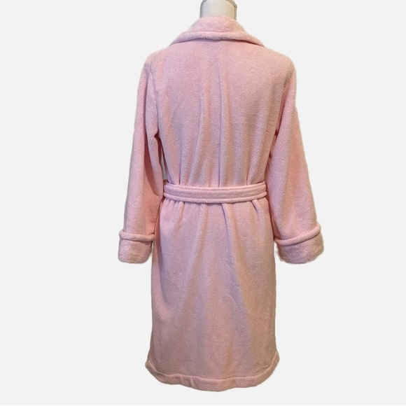 Charter Club Intimates Pink Fuzzy Shawl Collar Robe Size Medium - Picture 3 of 8